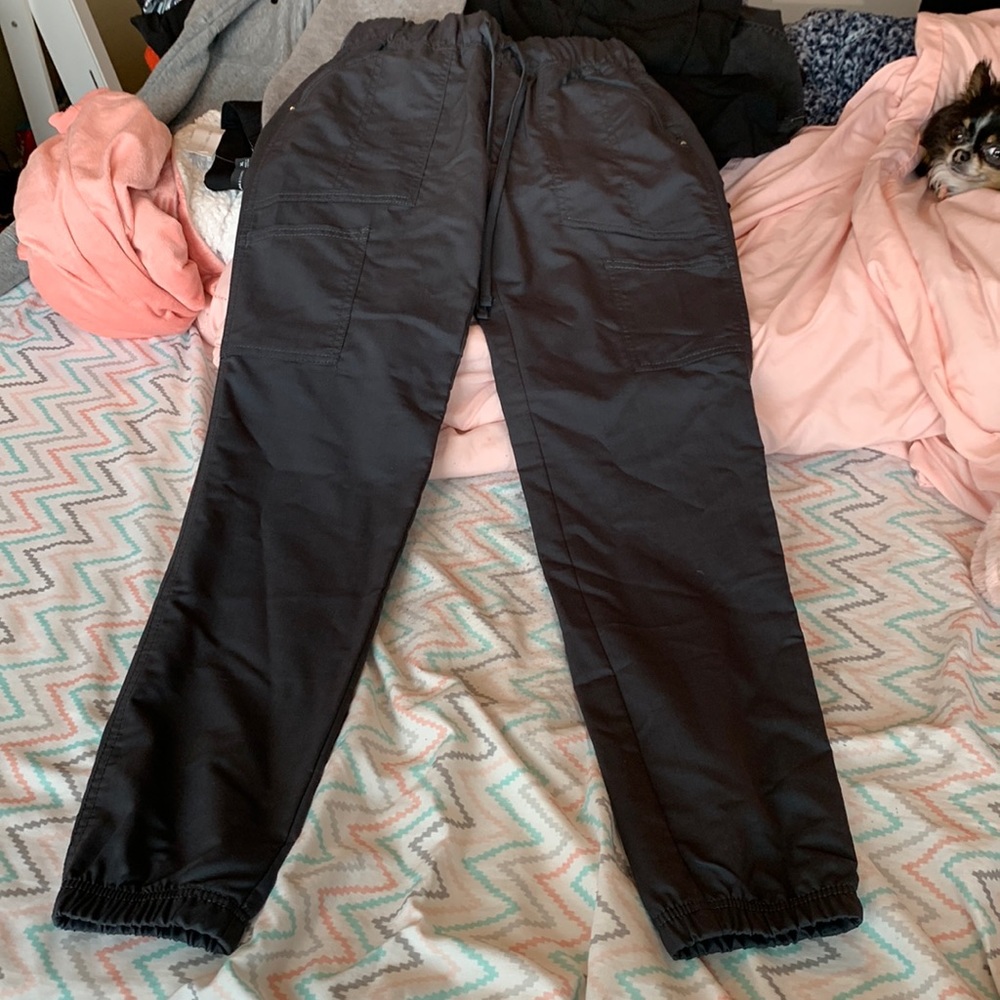 Dark gray Jogger scrub pants from walmart